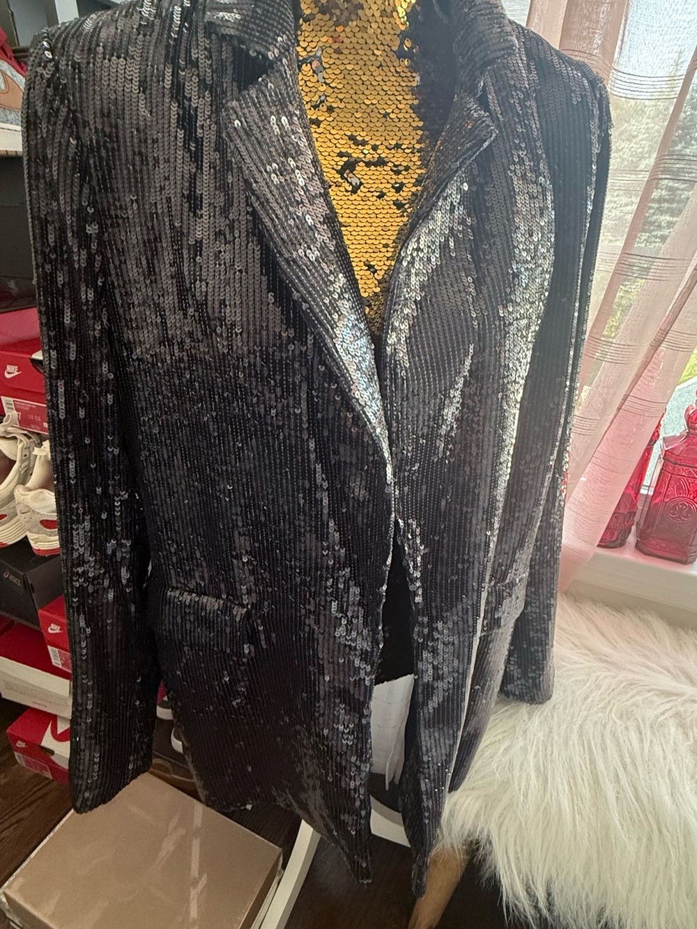 Rachel Zoe black sequin blazer
